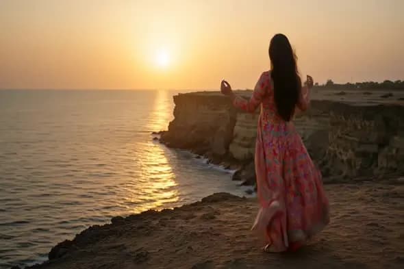 Sunset Meditation on Coastal Cliffs
