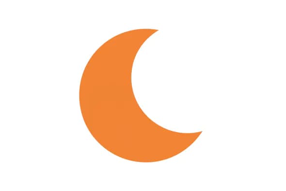 Vibrant Orange Crescent Icon