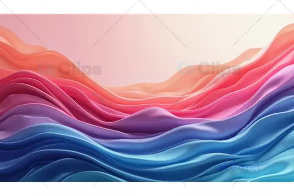 Soft Gradient Flowing Fabric Waves