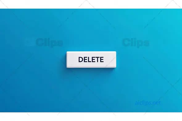 Delete Button Isolated on Blue