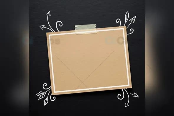 Horizontal Brown Card Mockup with Hand-Drawn Chalk Arrows