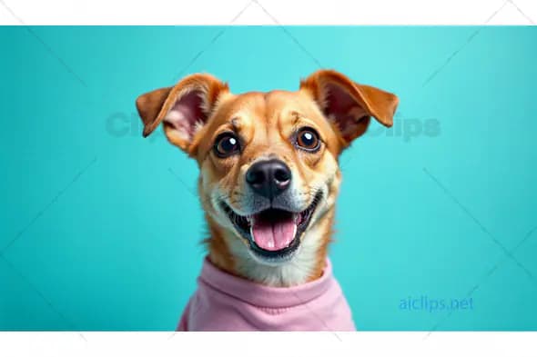 Happy Puppy in Pink Outfit
