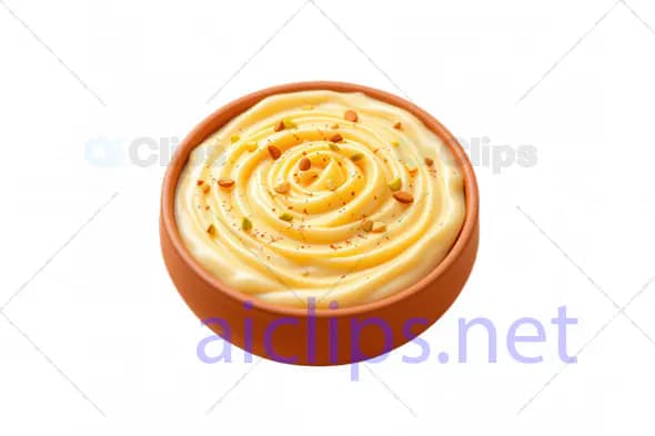 3D Creamy Dessert Bowl with Sprinkles