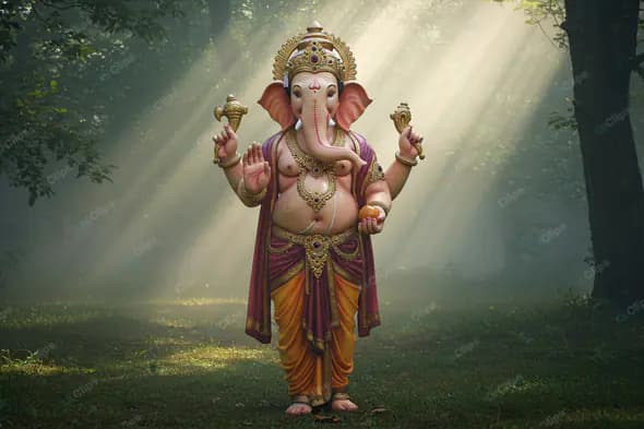 Divine Ganesha: Forest Illumination