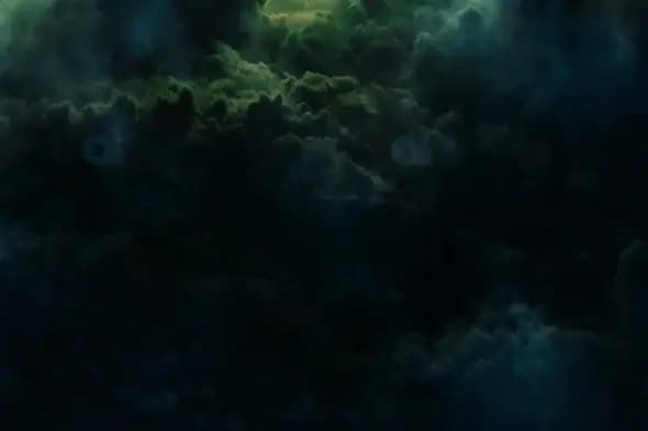 Dark, Dramatic Clouds with Green-Tinted Highlights