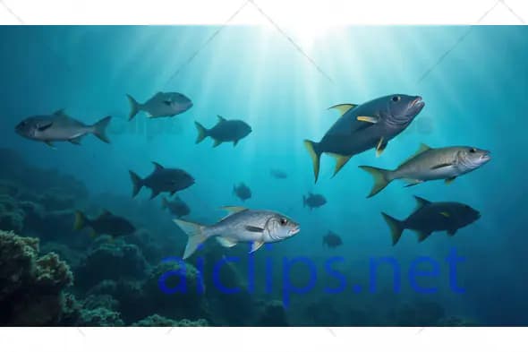 Fish Swimming in Blue Ocean Waters