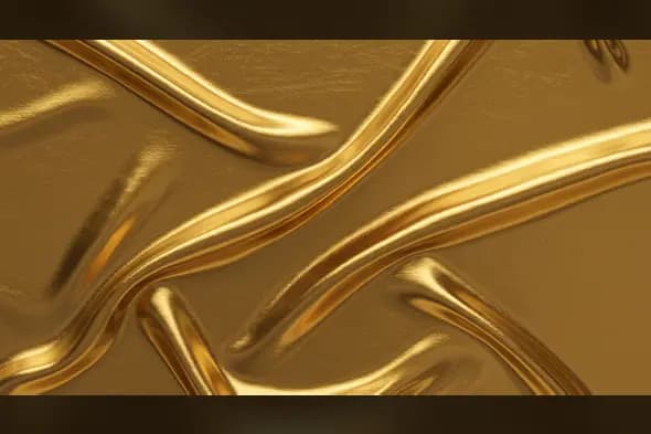 Glossy Gold Stream Texture Background | Liquid Metallic Design