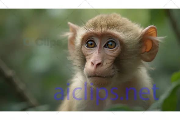 Curious Young Monkey Close-Up