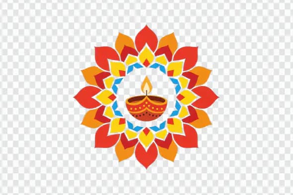 Radiant Diya Rangoli Graphic Indian Festival Celebration