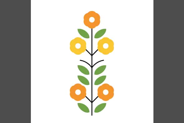 Minimalist Floral Branch Vector