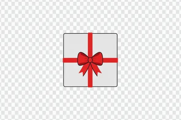 Festive White Gift Box with Red Ribbon Clipart PNG