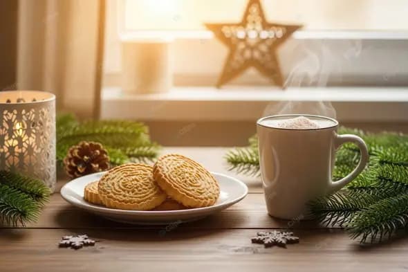 Warm Holiday Morning with Cocoa and Biscuits