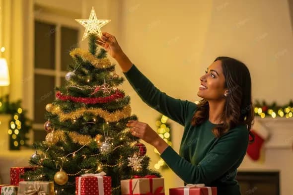 Placing the Shining Christmas Star