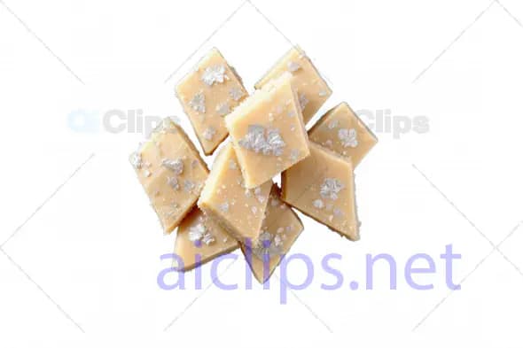 3D Model of Traditional Indian Kaju Katli with Silver Leaf Top View