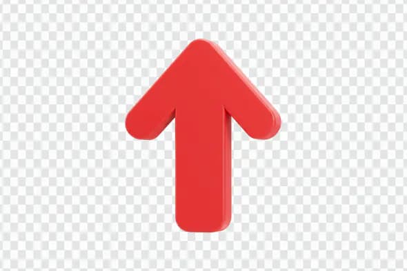 Vibrant Red Upward Arrow Icon PNG Clipart