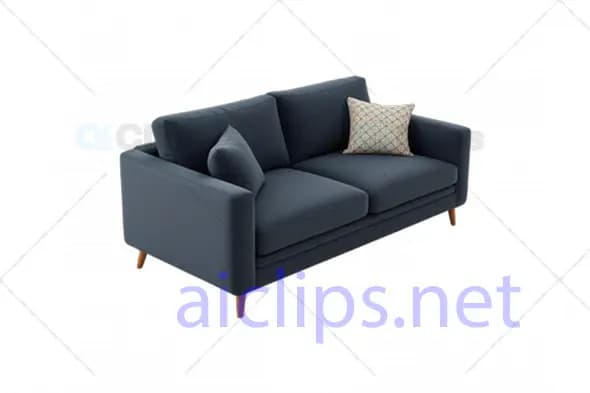 Modern 3D Sofa Model with Cushions – Minimalist Living Room Furniture