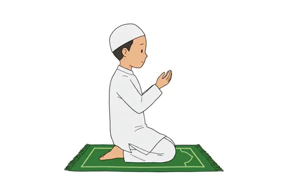 Praying Muslim Boy Vector