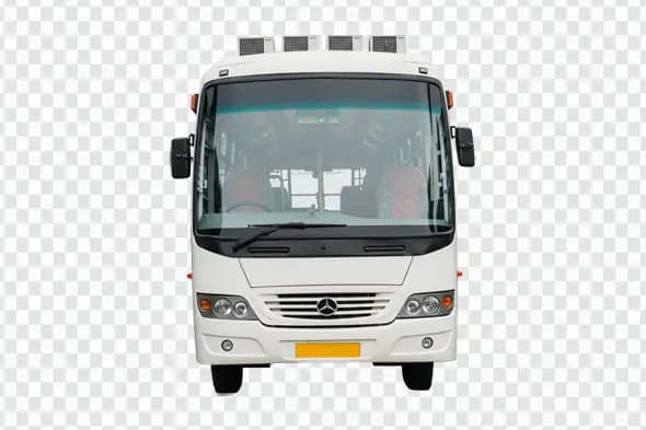 Modern White Mercedes-Benz Passenger Bus PNG