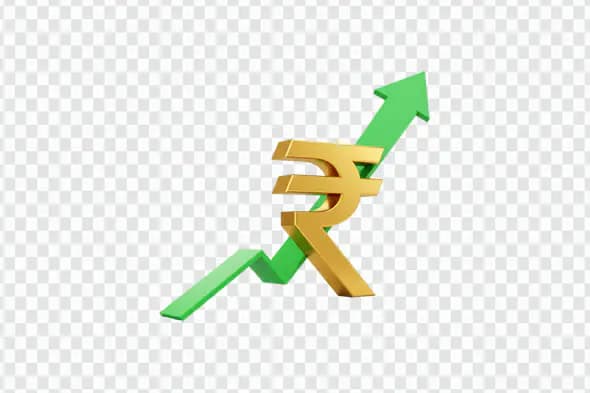 Indian Rupee Growth Arrow Financial Symbol PNG
