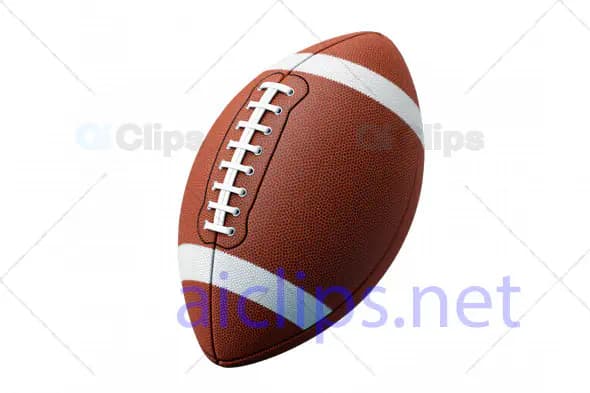 Realistic 3D American Football with Detailed Laces