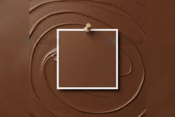 Chocolate Swirl Pinboard Mockup with Pinned Card