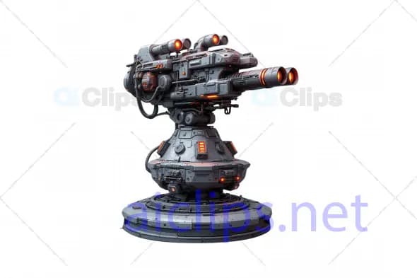 3D Sci-Fi Automated Turret Gun