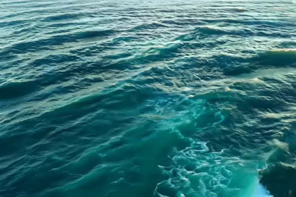 Aerial View of Calm Ocean with Turquoise Waves