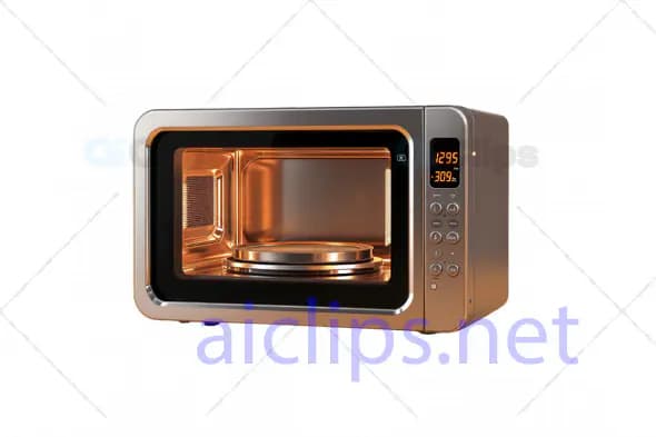 3D Premium Microwave Oven Model with LED Display