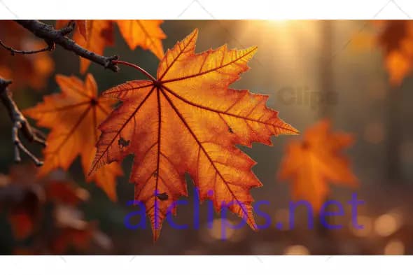 Sunlit Autumn Maple Leaves