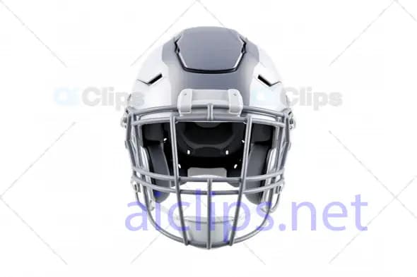 3D Front View American Football Helmet