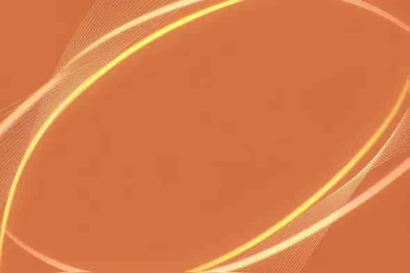 Glowing golden arcs on warm orange background