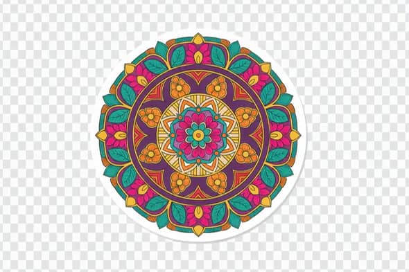 Vibrant Mandala Flower Motif Spiritual Symbol Animation