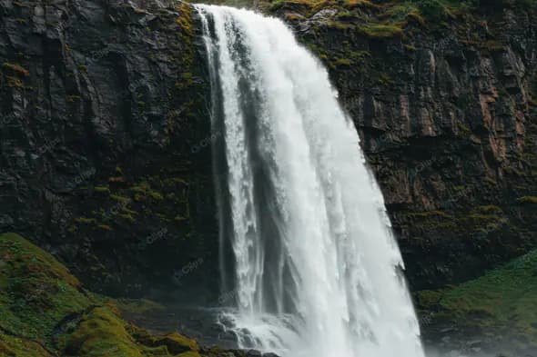 Majestic Cliff-Side Waterfall