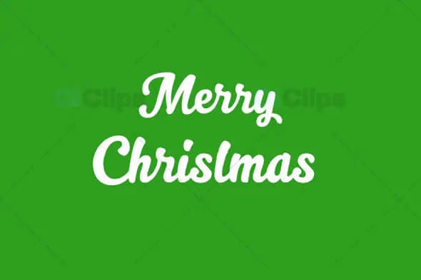 Merry Christmas Text Animation on Green Background