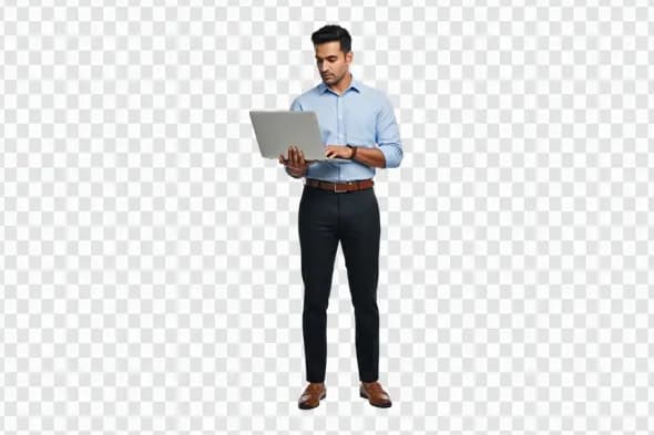Indian Corporate Professional Working on Laptop PNG Clipart
