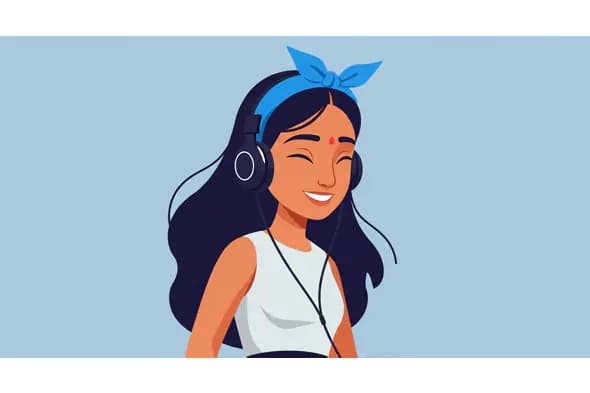 Joyful Music Listener Vector