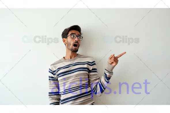 Surprised Man Pointing Sideways