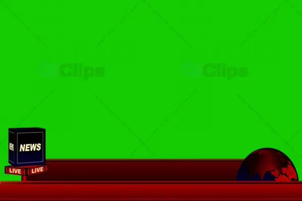 Live News Lower Third with Globe and Green Screen Background