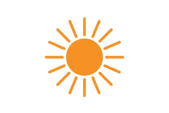 Radiant Orange Sun Icon