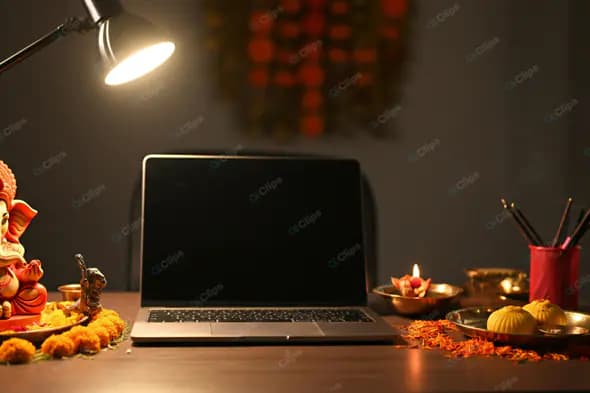 Diwali Home Office Ambiance