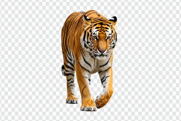 Majestic Bengal Tiger Walking Forward PNG Clipart