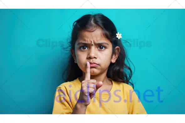 Girl Making Silence Gesture