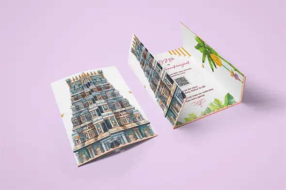 Ear Piercing Ceremony Tri-Fold Invite Card – Editable Illustrator File