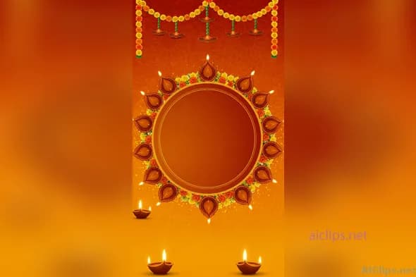 Festive Diwali Background with Traditional Lamps