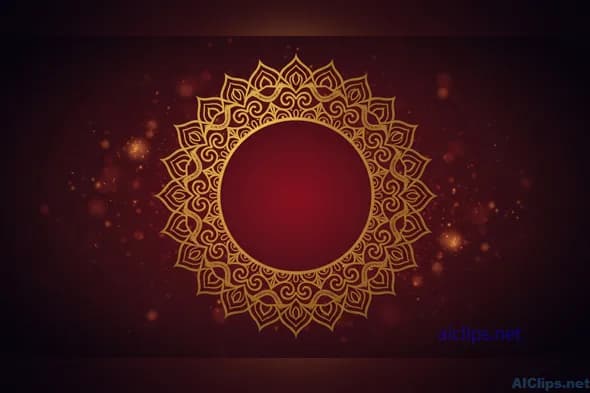 Elegant Gold Mandala Pattern on Deep Red Background