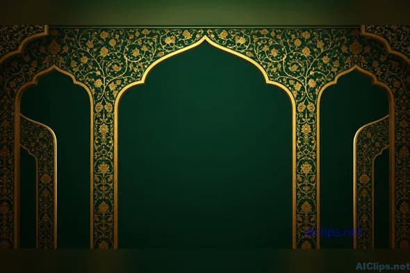 Elegant Green and Gold Ornamental Background