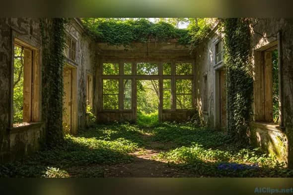 Abandoned Greenhouse: Nature's Reclamation Visuals