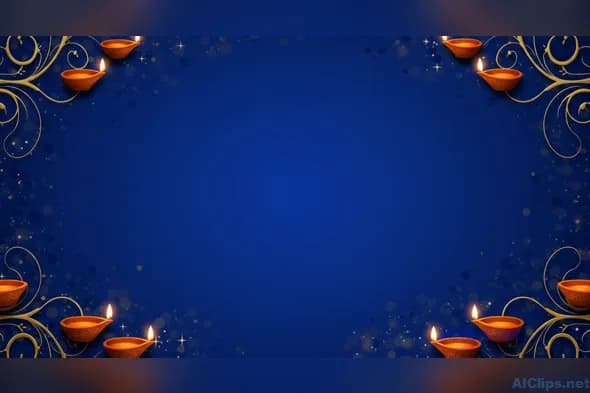 Elegant Diwali Background with Candles and Sparkles