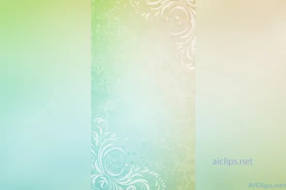 Elegant Green Gradient Background with Floral Design