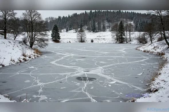 Serene Frozen Landscape: A Winter's Dream